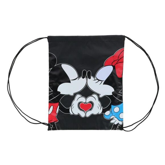 Jerry Leigh Disney Mickey Minnie Couple Kiss Drawstring Backpack Bag - Picture 1 of 5
